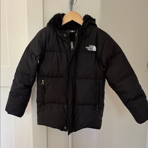 The North Face kids Black Hooded Puffer Coat